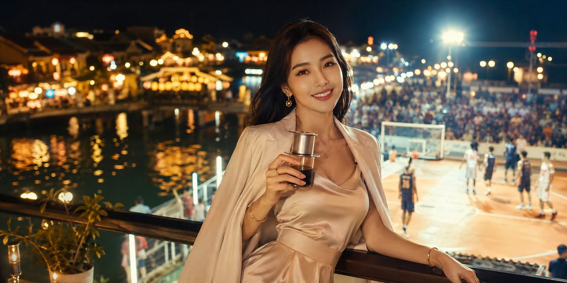 Người dùng Hội An kiểm tra ưu đãi và nạp tiền qua ví điện tử khi uống cà phê