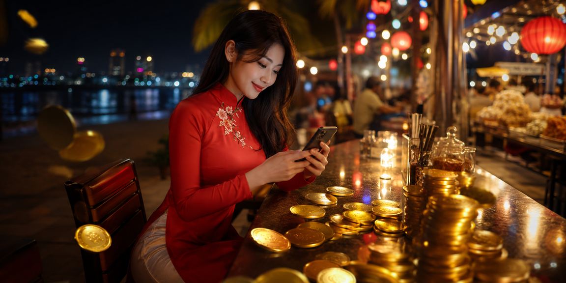 Người chơi thư giãn tại Mũi Né trong trang phục áo dài, tận hưởng giải trí có trách nhiệm